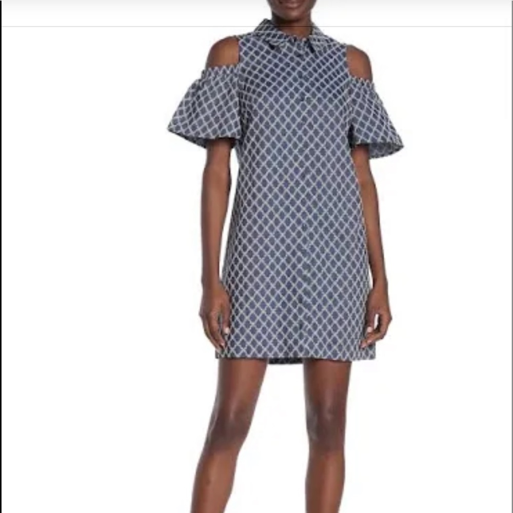 Trina Turk Embroidered Shirt Dress Chambray (10)